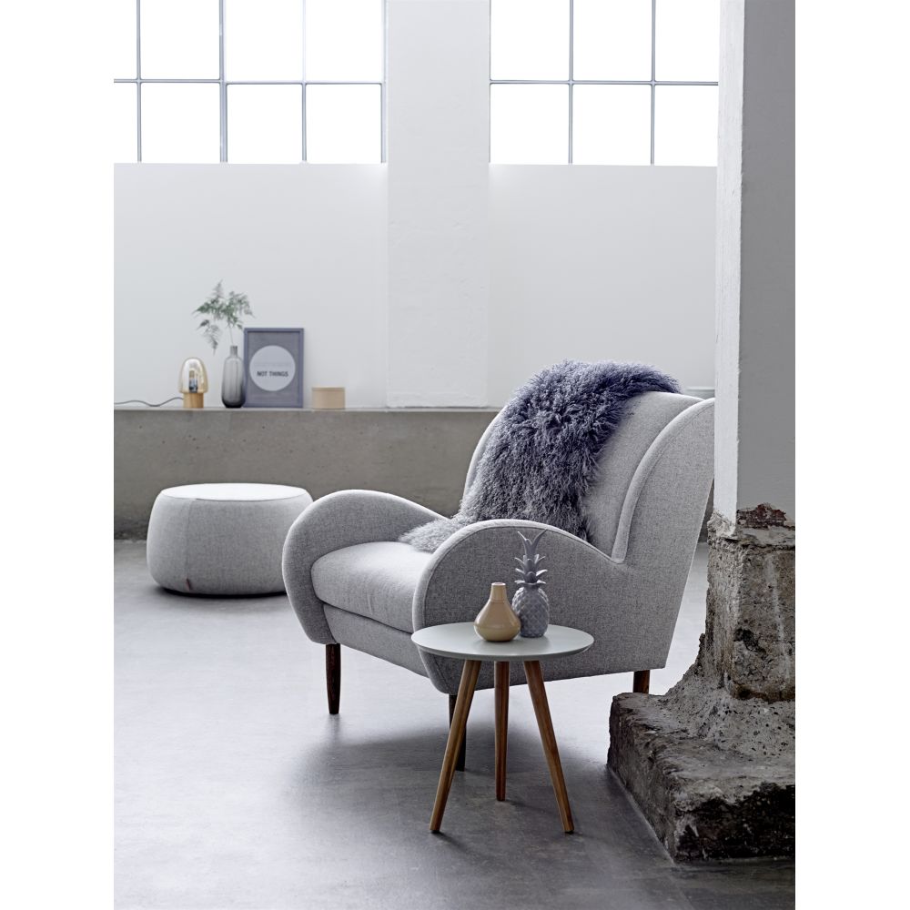 Fauteuil vintage tissu gris clair Chill Bloomingville