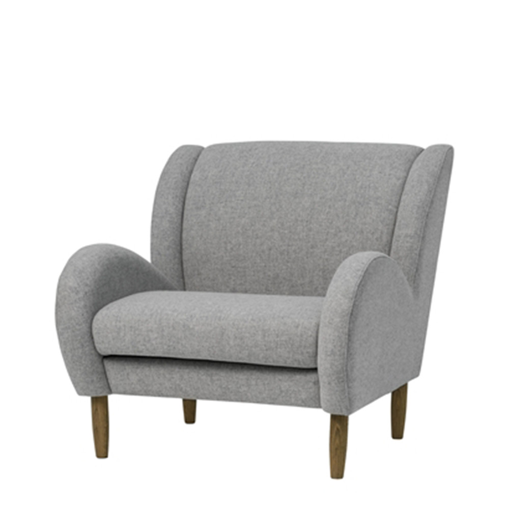 Fauteuil vintage tissu gris clair Chill Bloomingville