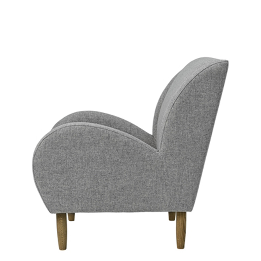 Fauteuil vintage tissu gris clair Chill Bloomingville