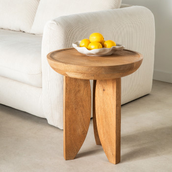 Table d'appoint avec rangement en bois ø38,5cm Drawer - SAND I