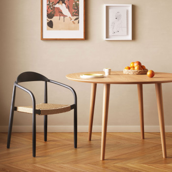 Table Extensible scandinave Kenda Couleur Bois et Blanc avec rallonge :  : Cuisine et Maison