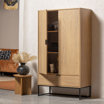 Silas - Buffet haut 2 portes en bois H149cm