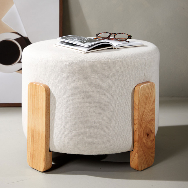 Coffey - Pouf rond en tissu ø52,5cm