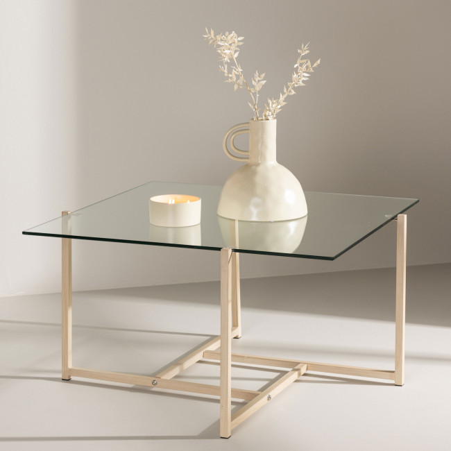 Hybrid - Table basse carrée en bois 80x80cm