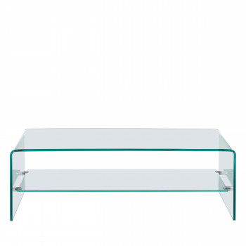 Nido - Table basse double plateaux en verre L110cm