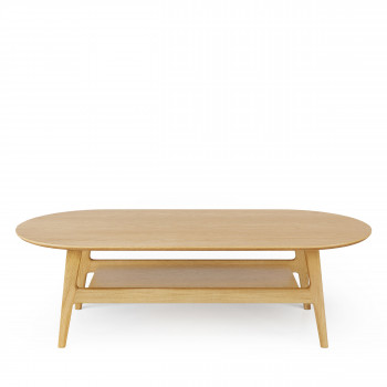 Curved - Table basse ovale en bois 130x60cm