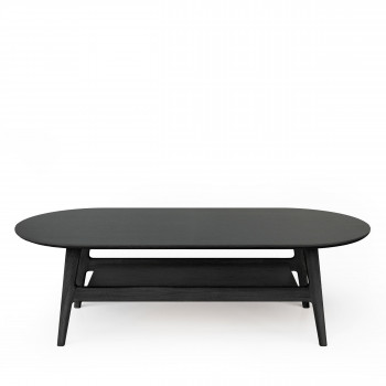 Curved - Table basse ovale en bois 130x60cm