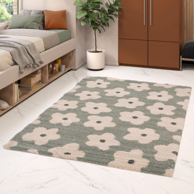 Flora - Tapis contemporain à motif floral