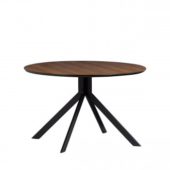 Bruno - Table à manger 4 personnes ronde en bois et métal