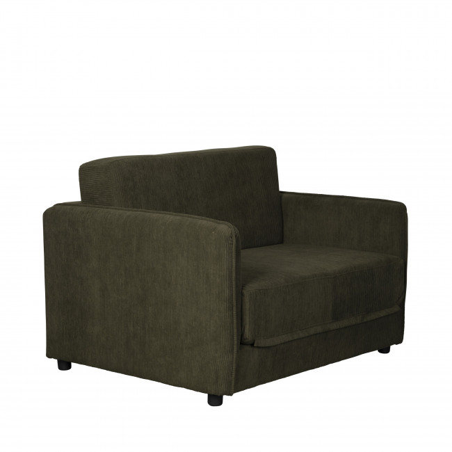 Jopie - Fauteuil convertible 109x200cm en velours côtelé