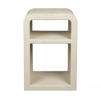 Veda - Table de chevet 2 niches finition marbre recyclé