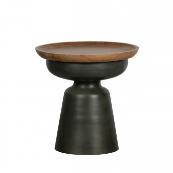 Dana - Table basse ronde en bois et métal ø53cm