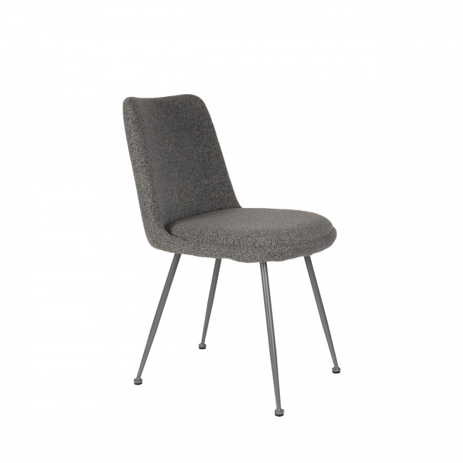 Fjis - Lot de 2 chaises en tissu bouclette et métal