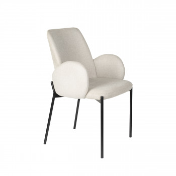 Tjarda - Lot de 2 fauteuils de table en tissu et métal