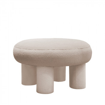 Bloomi - Tabouret rond XL en tissu bouclette ø60cm