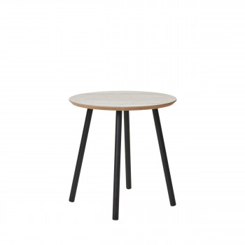 Aalst - Table d'appoint ronde en effet marbre et métal ø40cm