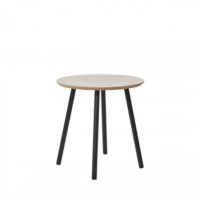 Aalst - Table d'appoint ronde en effet marbre et métal ø40cm