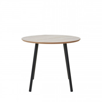 Aalst - Table d'appoint ronde en effet marbre et métal ø55cm