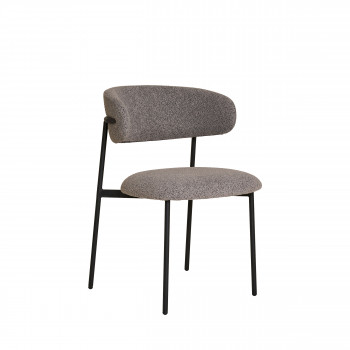 Mira - Lot de 2 chaises en tissu bouclette et métal