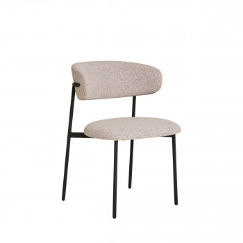 Mira - Lot de 2 chaises en tissu bouclette et métal