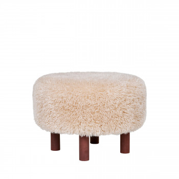 Inverness - Pouf rond en fausse fourrure ø50cm