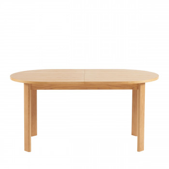 Tirna - Table à manger extensible 6 à 8 personnes ovale en bois 160-200x90cm