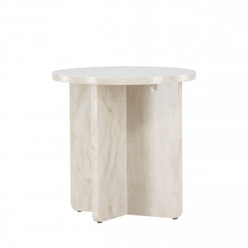 Alesund - Table d'appoint ronde effet marbre ø50cm