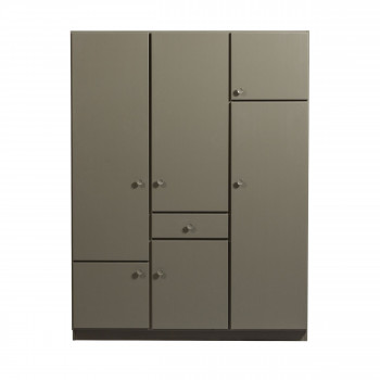 Alfie - Armoire 6 portes 1 tiroir en bois H210cm