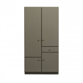 Alfie - Armoire 4 portes 1 tiroir en bois H210cm