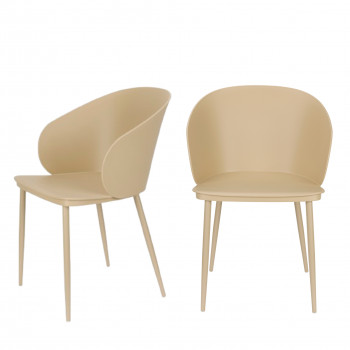 Gigi - Lot de 2 chaises en résine et métal