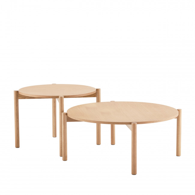 Verade - Lot de 2 tables basses rondes en bois