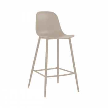 Portland - Lot de 4 tabourets de bar intérieur et extérieur en plastique et métal H65cm