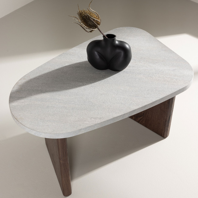 Gronvik - Table basse organique effet marbre 70x45cm