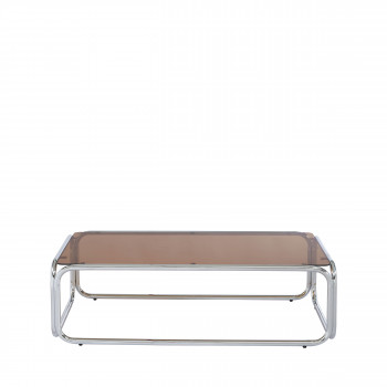 Gliss - Table basse en verre pieds chrome