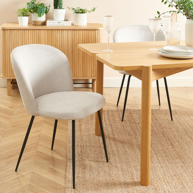 Sitto - Lot de 2 chaises en tissu et métal