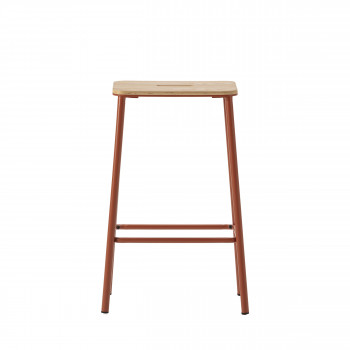 Noki - Lot de 2 tabourets de bar en bois et métal H65cm