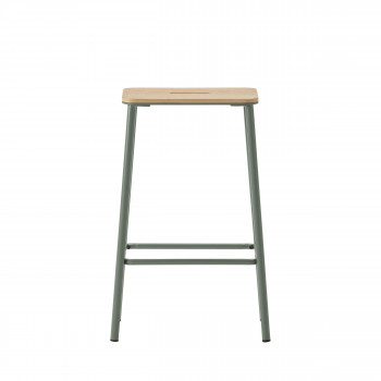 Noki - Lot de 2 tabourets de bar en bois et métal H65cm