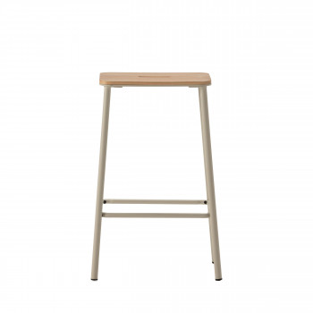 Noki - Lot de 2 tabourets de bar en bois et métal H65cm