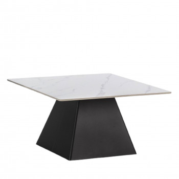 Mova - Table basse carrée en céramique et métal 80x80cm