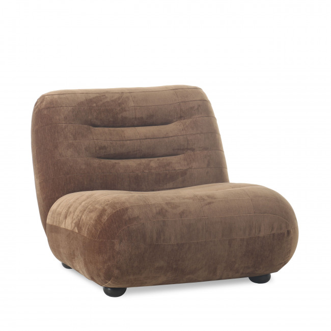 Wyatt - Fauteuil en velours et bois