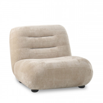 Wyatt - Fauteuil en velours et bois