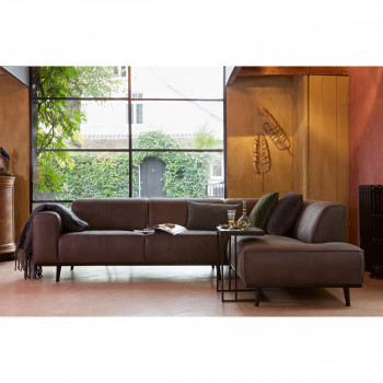 Soldes - Canapé d'angle en velours bronze - Rivoli - Interior's