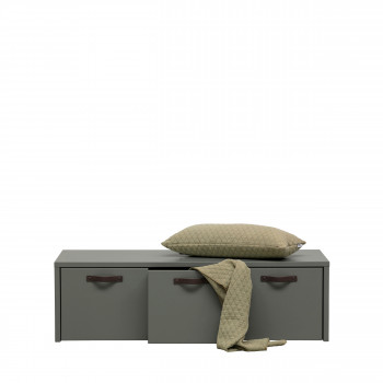 Banc en bois avec casier gris Stage Vtwonen - 120cm