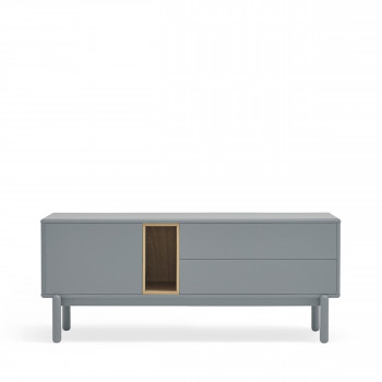 Corvo - Meuble tv 1 porte 1 niche et tiroir en bois L140cm