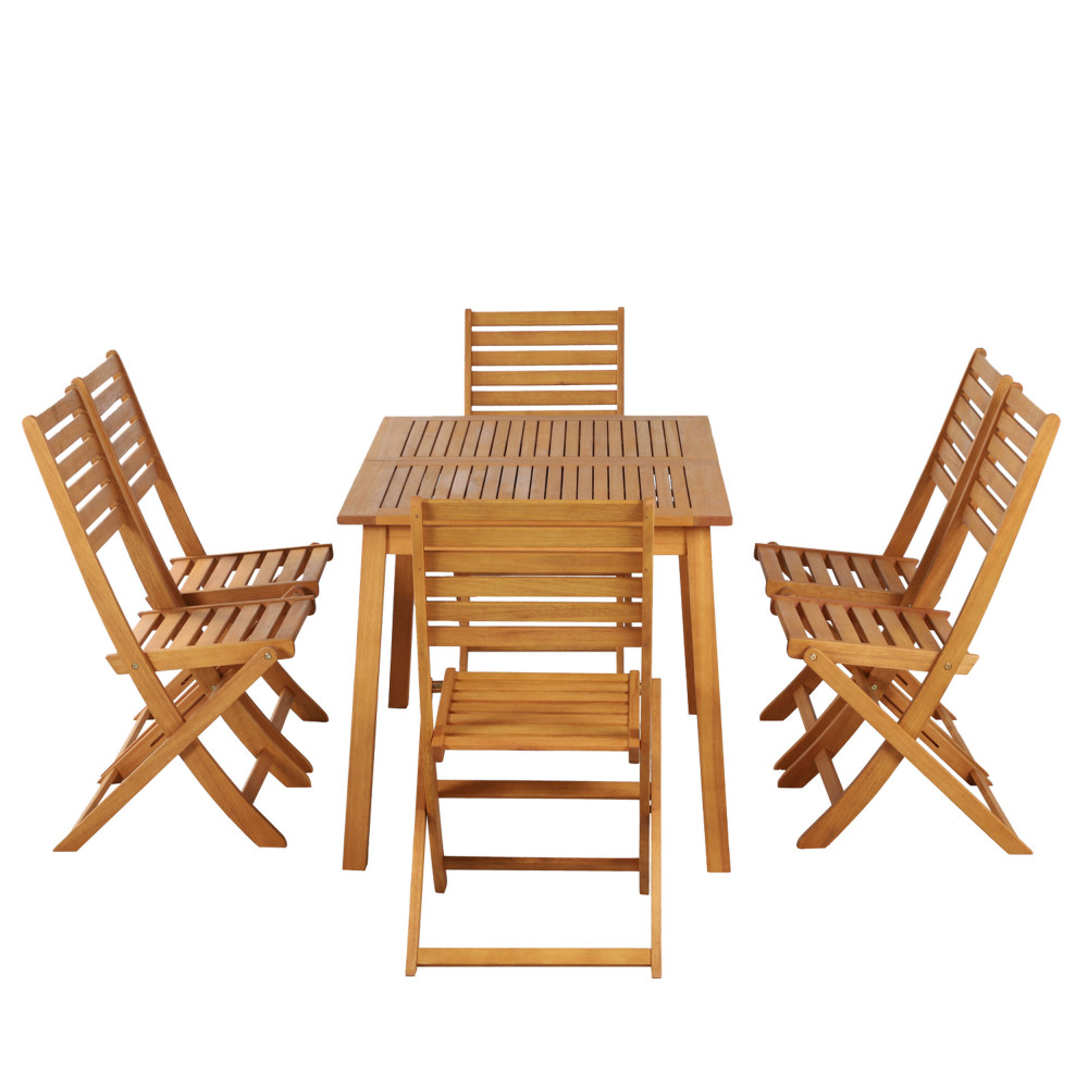 Ensemble de jardin 1 table extensible et 8 chaises en bois d