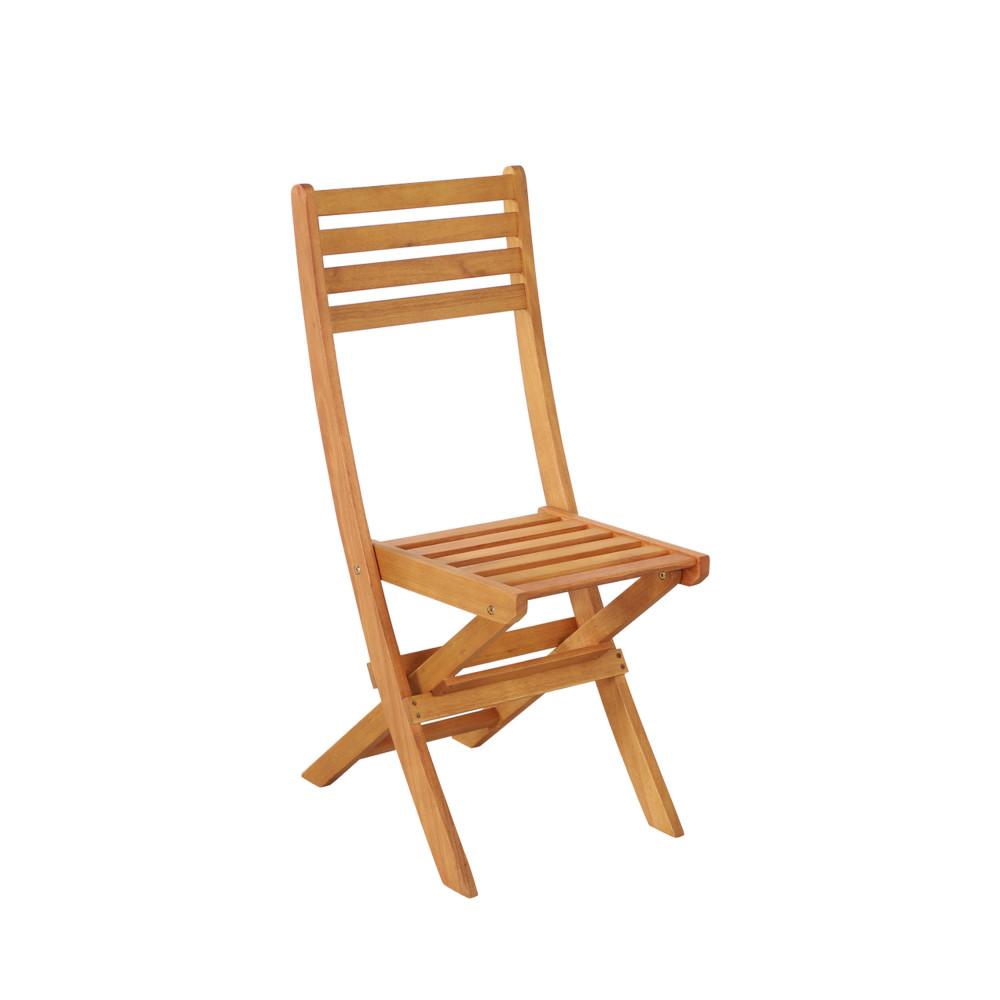 Table et 2 chaises pliante en bois d'eucalyptus Sete