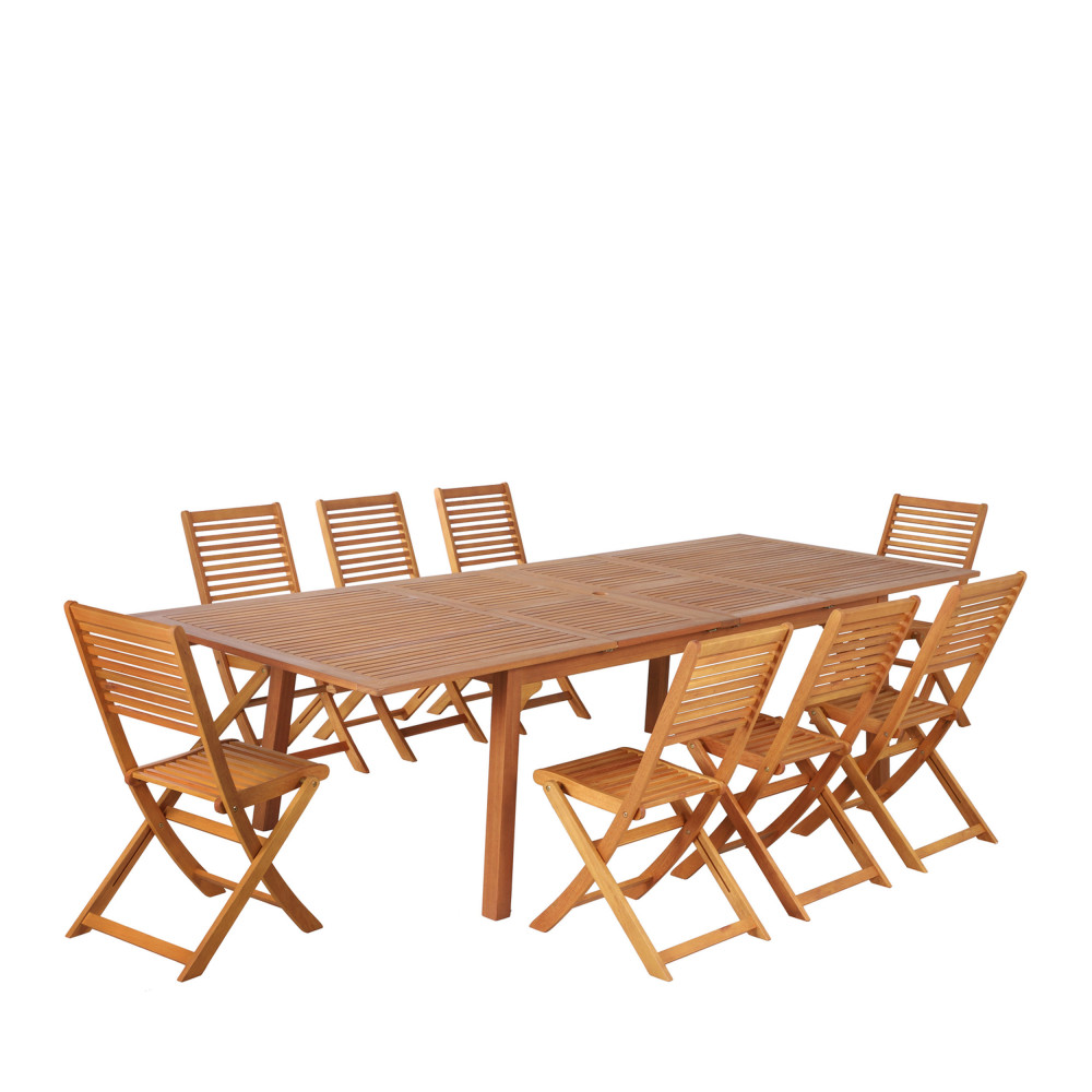 Ensemble table et chaises de jardin enfant d'extérieur en bois